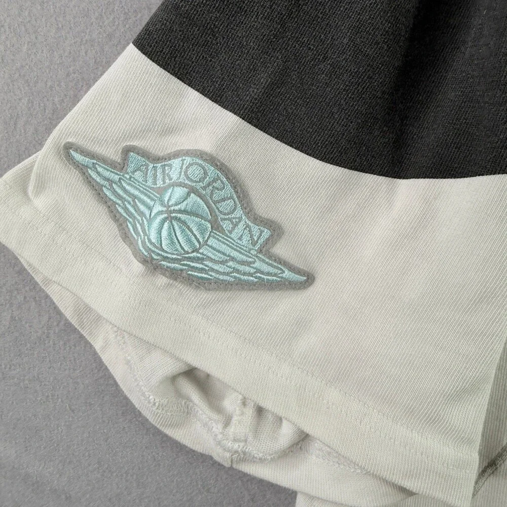 Nike Air Jordan 5 Shark Teeth Shirt XXL Cement Splatter Green White Embroidered